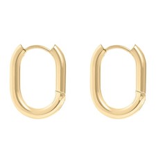 18K Gold Plated Huggie Hoop Earrings for Women, Waterproof Stainless Steel, H...