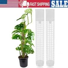 2Pcs Moss Pole for Plants Monstera, Stackable Green Mesh Moss Pole Plastic Plant