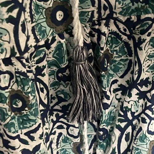 Soft Surroundings Dress Womens Small Blue Green Boho Embroidered Tassel India - Picture 3 of 11