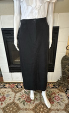 Vtg Inclinations Skirt Sz 10 Black Knee Length Pencil Straight waist 28"