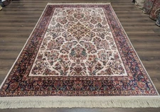 Karastan Rug 5.9 x 9, Ivory Sarouk #760, Wool Pile, Original 700 Series, Vintage