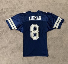 Vintage 1992 NFL Locker Room Troy Aikman Dallas Cowboys Jersey size 44