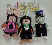 Disney Duffy ShellieMay Gelatoni Halloween Plush Badge Set 2014 Tokyo DisneySea