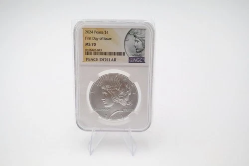 2024 Peace Dollar NGC MS70 First Day of Issue $1 Silver Eagle Label