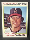 1978 O-Pee-Chee Nolan Ryan #241 77 Record Breaker California Angels HOF