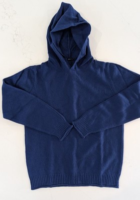 NWT 04651/ A Trip In A Bag Mens Blue Shetland Wool Blend Hoodie Medium Italy
