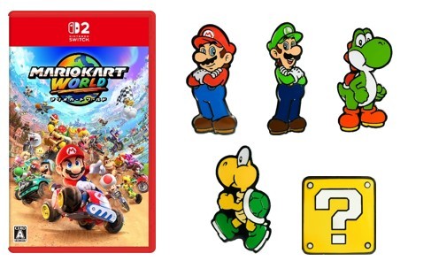 Mario Kart World Nintendo Switch 2 / Game Soft + Mario Pins