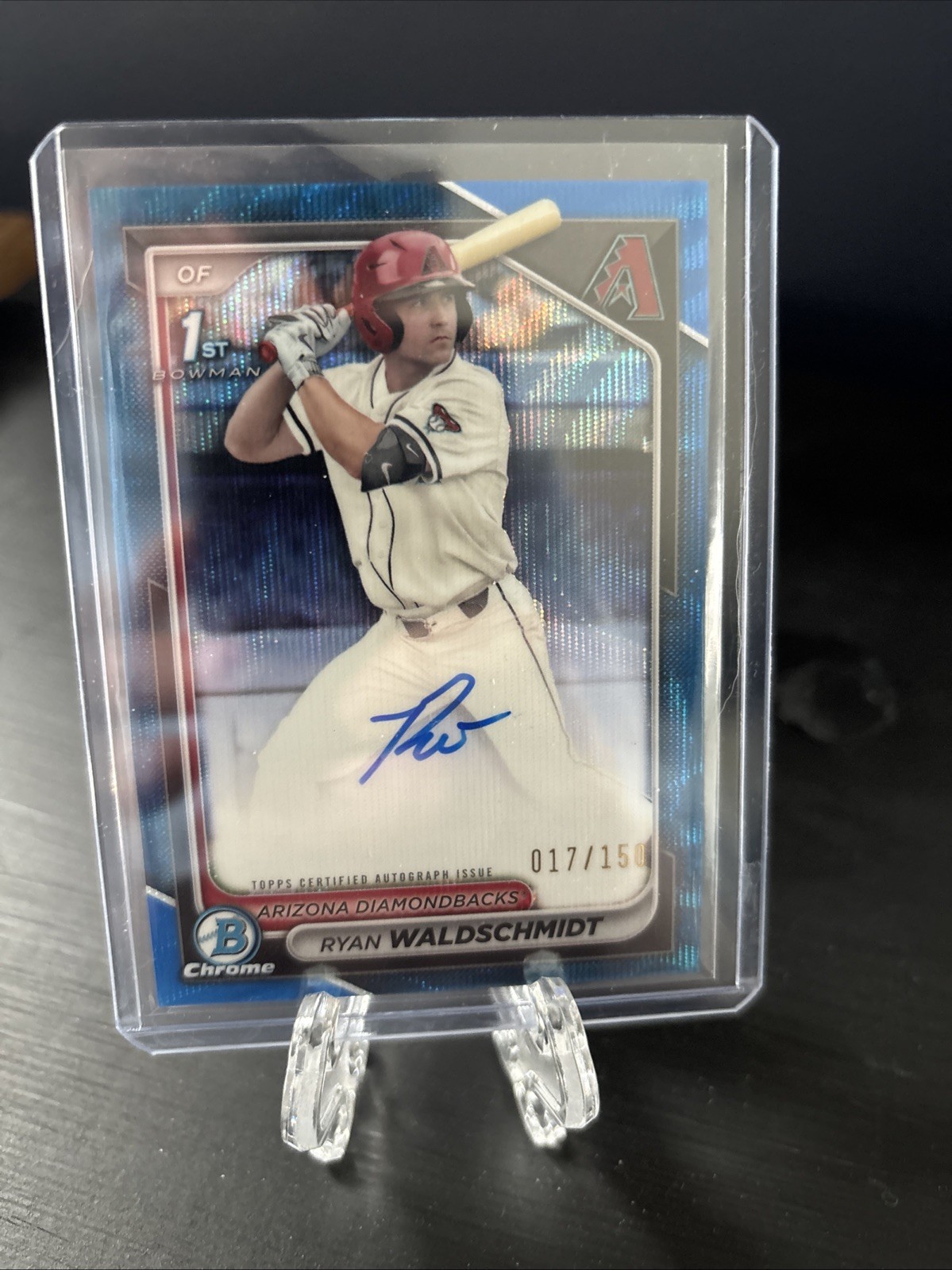 2024 Ryan Waldschmidt 1st Bowman Chrome Blue Wave Auto /150 Rookie