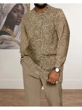 Men'S African-Inspired Ethnic Suit Set - XL to 6XL Sizes, Handmade Totem Print L