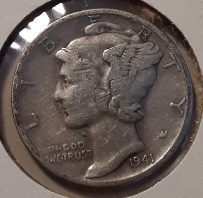 1941-D 10c Mercury Dime Denver Mint 90% silver (#173-12920/RBJ)