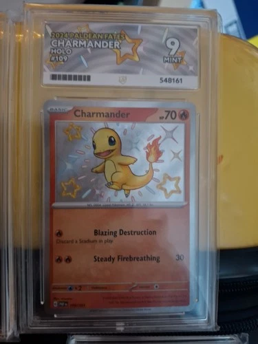 Pokémon Baby Shiny Charmander Paldean Fates 109/091 Holo Graded Ace Mint 9