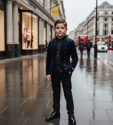 Jungen Falscher Zweiteiler Party Dinner Sakko Party Anzug Slim Fit Samt Blazer 3-14 Jahre