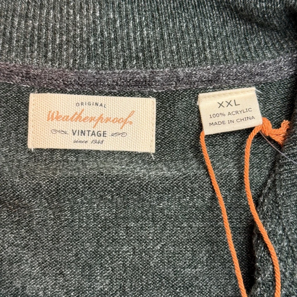 Weatherproof Vintage Men's Evergreen Half Zip Sweater Pullover XXL - Image 3 of 4