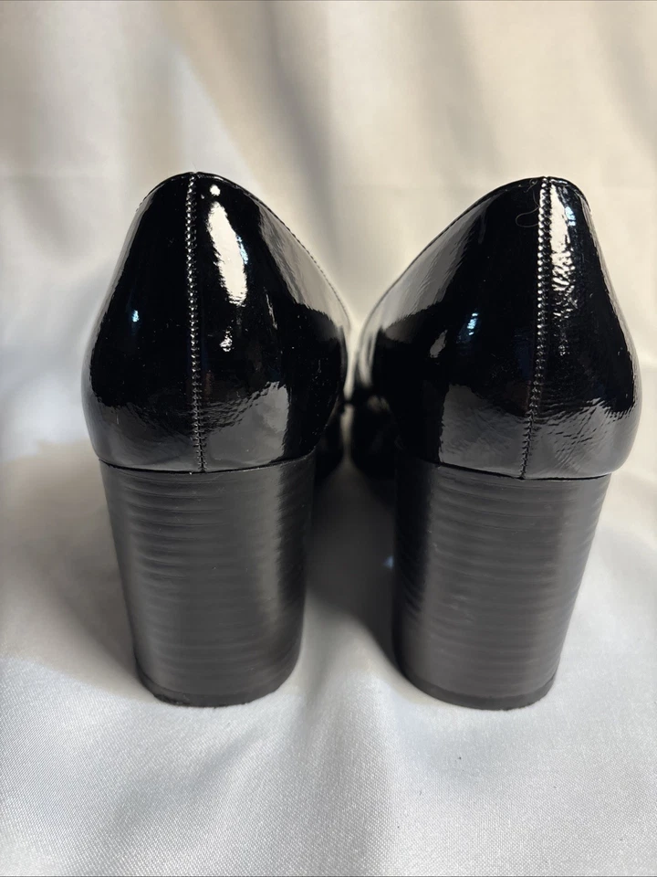 COMO NUEVO Kenneth Cole Reaction Elsa Mujer 9.5/40.5M Negro Tacón Bloque Bomba Foto 3 de 4