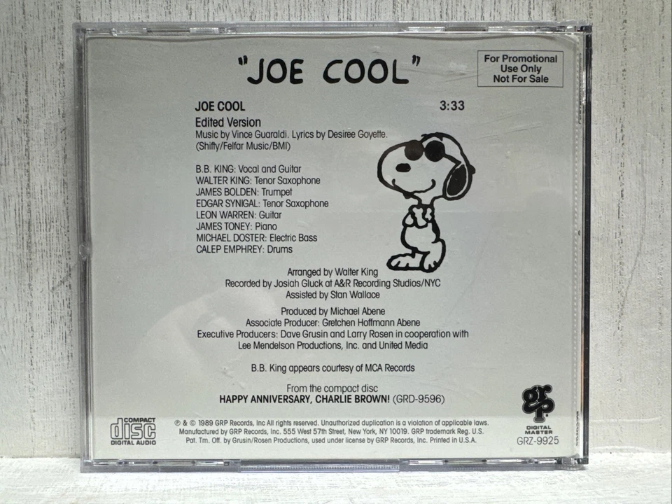 B.B. King "Joe Cool" (NEW CD PROMO, 1989) NOT FOR SALE GRP Records VERY RARE - Imagem 3 de 4