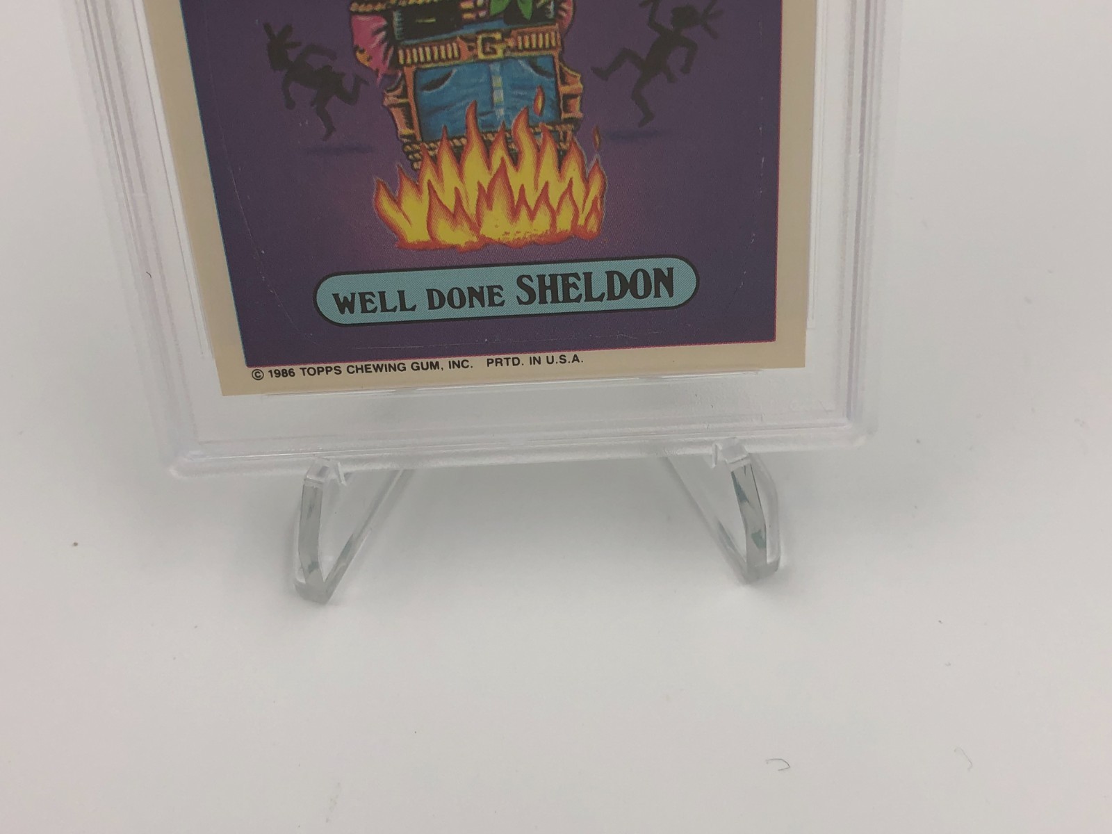 1986 GARBAGE PAIL KIDS Trading Card WELL DONE SHELDON #115b Sticker PSA MINT 9 view 6
