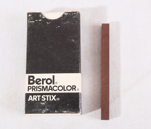 Burnt Umber, Berol Prismacolor Art Stix, Woodless Vintage, 10 Sticks 3,25", 1947