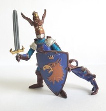 PAPO 2007 Figurine Maître des Armes Cimier Aigle Bleu Médiéval 10.5cm TBE