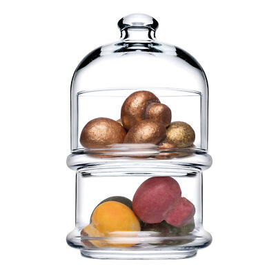 Pasabahce 2 Ebenen Glas Keksdose Lebensmittel Aufbewahrung Display Behälter mit Kuppel Deckel