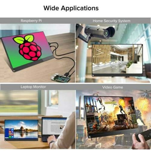 15.6" Portable Gaming Monitor 1920x1080 Dual Type-C For Raspberry Pi 4 PS4 Xbox - Picture 2 of 9