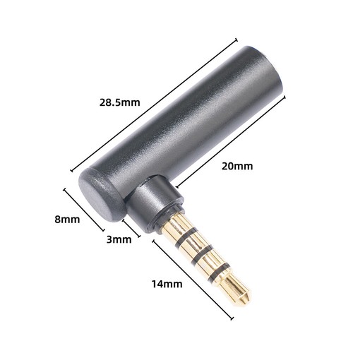 Adattatore convertitore audio maschio-femmina da 3,5 mm ad angolo retto di 90 gr - Bild 10 von 10