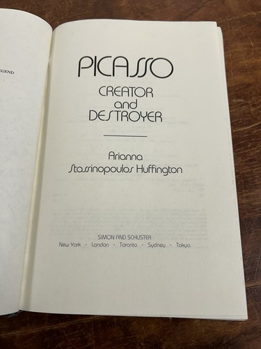 Picasso, Creator & Destroyer 1st Edition - Arianna Stassinopoulos Huffington HC - Picture 2 of 13
