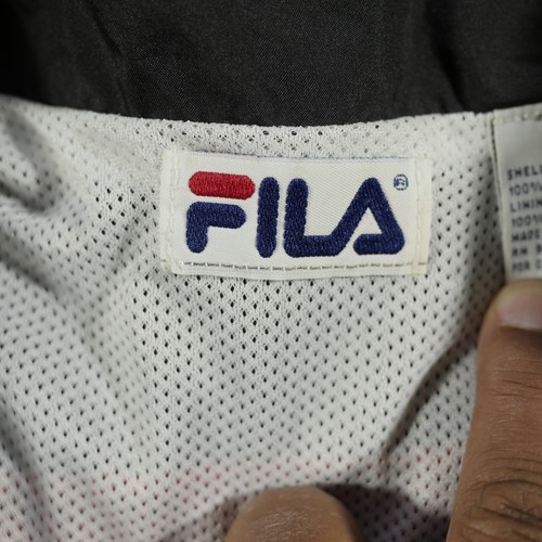 Vintage Fila Jacket Mens Large Blue White Track Wind Breaker Big Logo Spell Out - Picture 7 of 18