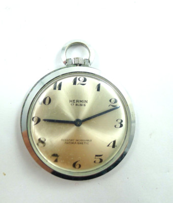 IDEA REGALO VINTAGE OROLOGIO DA TASCA HERMIN MECCANICO 1960