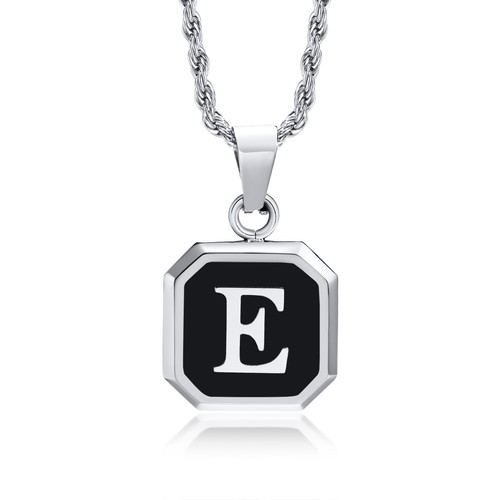 Vnox Collares Iniciales para Hombre Elegante Letra A-Z Colgante Cadena Geométrica Regalos - Imagen 10 de 44