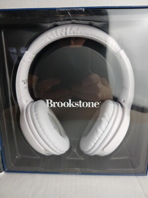 BROOKSTONE Wireless Headphones Bluetooth Enhanced Foldable White