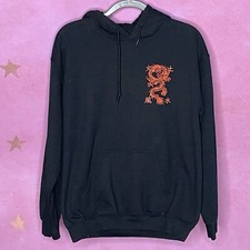 SCW Black Hoody with Red Chinese Dragon Graphic Medium Fire Earth Wind Water