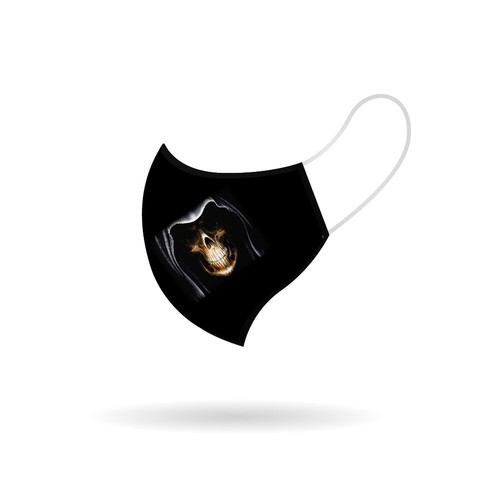 Cloth Face Mask - Grim Reaper Skull - Soft Cloth - Re-usable, Washable, Durable - 第 3/5 張圖片