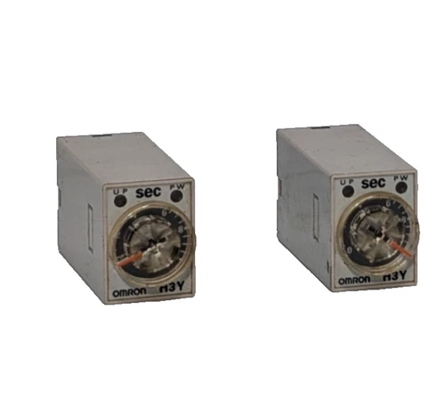 Lot of 2: Omron H3Y-2 Delay Timer Relays, 0-10 Seconds, 24VDC, Made in Japan