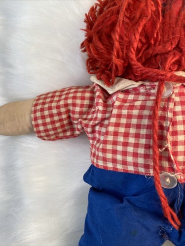 Par de muñecas de peluche Raggedy Ann & Andy de 15"" originales Knickerbocker Toy Co - Imagen 11 de 22