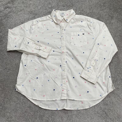 ovy Cotton Shirts (white×brown) Oversize White Oxford Shirt for Women | 100% Organic Cotton