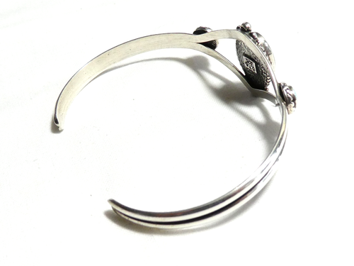 Hallmarked QT Quoc Turquoise Inc Sterling Silver & Turquoise BANGLE - 12.7 g - Picture 5 of 14