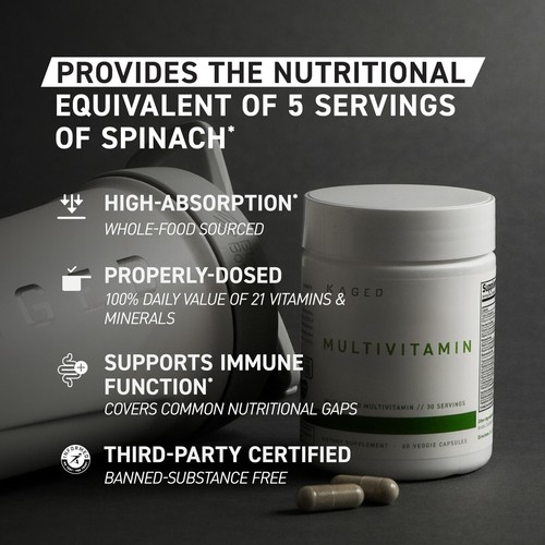 Kaged Multivitamin with Whole Foods Organic Fruits & Veggies Plant Based Vega... - Picture 4 of 9