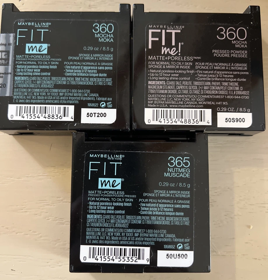 3~Maybelline Fit Me! Matte + Poreless Normal Oily Skin~Mocha &Nutmeg~New - Image 2 of 4