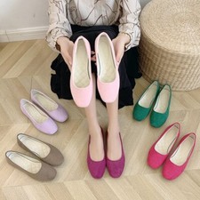 Women Flats Square Toe Ballet Shoes Casual Flat Office Shoes Candy Color Loafers