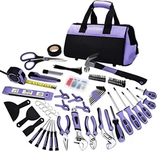 223 Purple Tool Set Women Tool Kit13-Inch Wide Mouth Open Bag Basic Tool Lot Is 