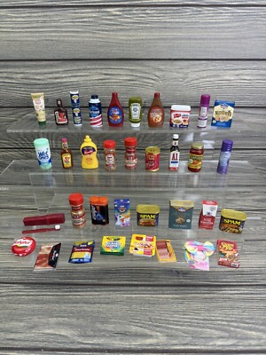 ZURU Mini Brands Lot Of 35 Assorted Miniature Food Grocery Items Bacon Cheese
