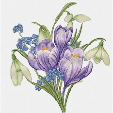 BlossomCraft DIY Cross Stitch Kit - Spring Flowers, 17x19cm: Create Your Own Flo