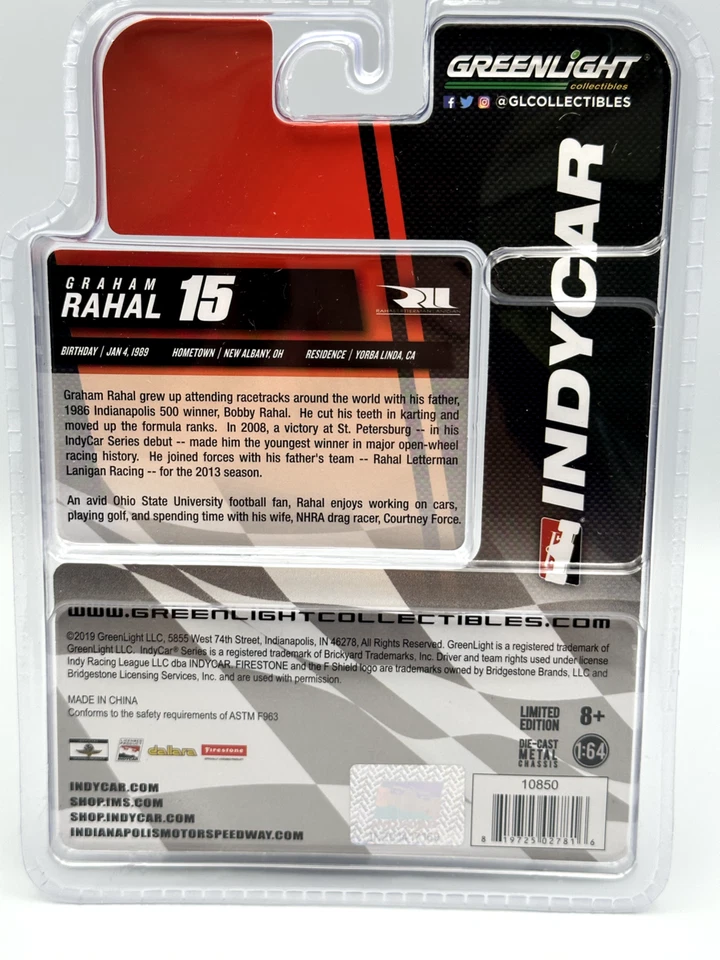 Greenlight IndyCar #15 Graham Rahal, United Rentals, 1:64, nuevo en caja Foto 4 de 4