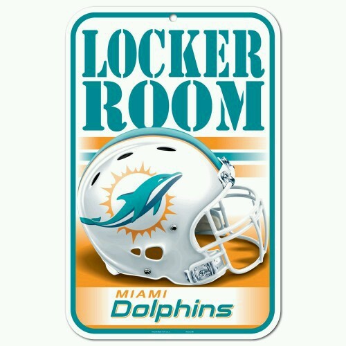 MIAMI DOLPHINS LOCKER ROOM 11"x17" PLASTIC SIGN DURABLE POSTER NFL LICENSED - Picture 1 of 1