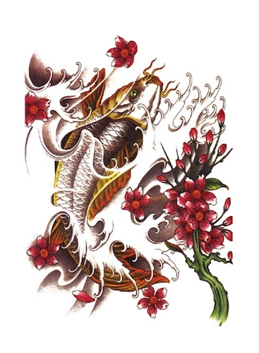 Carp Koi Fish Temporary Tattoo Waterproof Body Art party - Picture 19 of 35