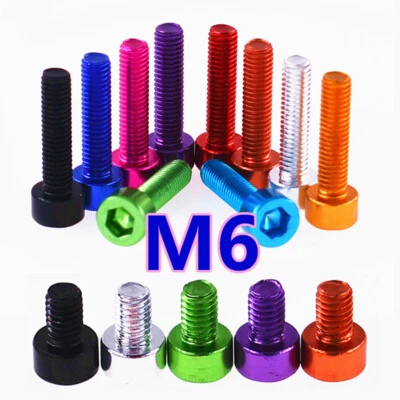 M6(6mm) Aluminium Innensechskant Schrauben Zylinderkopfschrauben 8-40mm Buntes - Bild 1 von 4