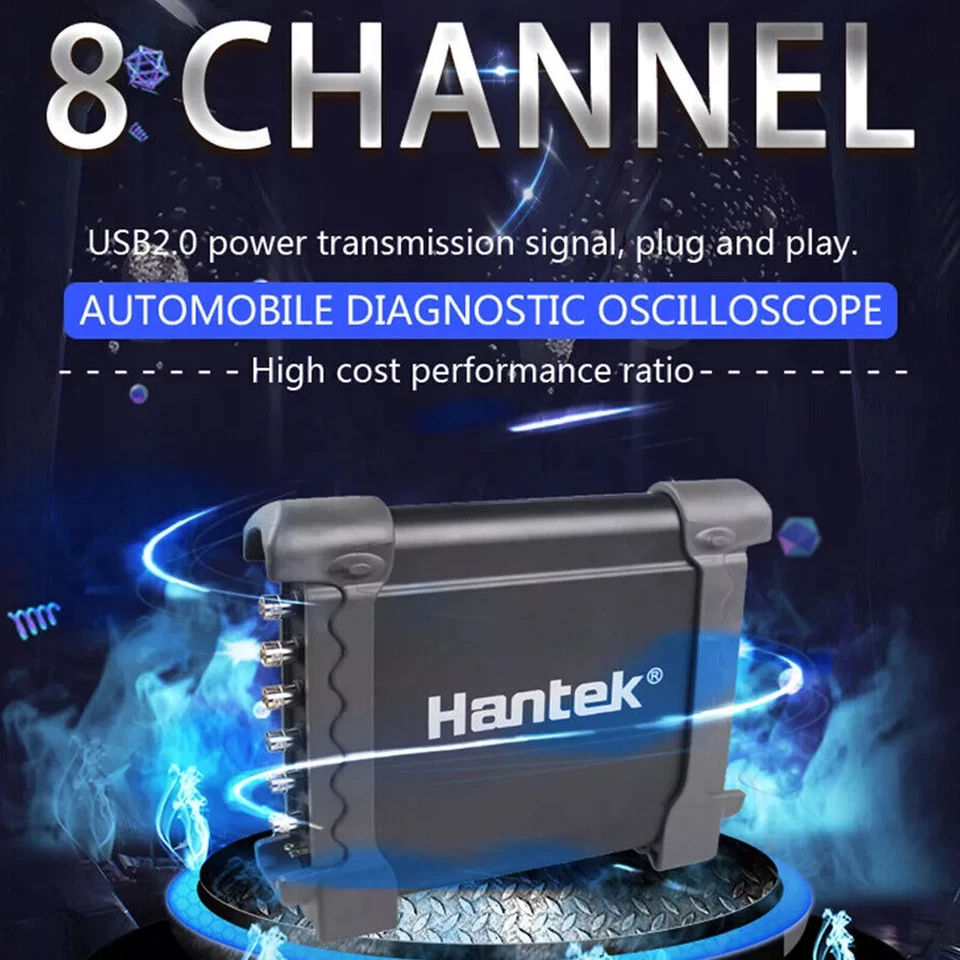 1008C Hantek 8CH Oscilloscope PC USB Automotive DAQ Program Generator Diagnostic - Image 2 of 4