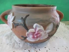 VINTAGE REPRODUCTION ROSEVILLE ART MAGNOLIA DOUBLE HANDLED PLANTER VASE