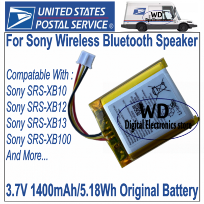 USPS New 1400mAh Battery For Sony SRS-XB10 SRS-XB12 SRS-XB13 SRS-XB100  Speaker