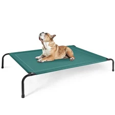 49x31.5x8 Inch Elevated Dog Bed Portable Dog Cots Beds Indoor & Outdoor Green